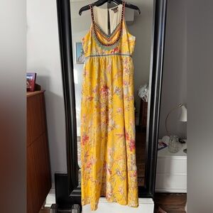 Floral Yellow Maxi Dress